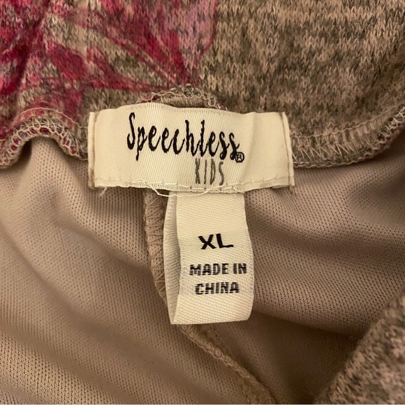 NWOT Girls XL Two Piece Grey Pink Floral Hacci Skirt Cardigan Set - Picture 11 of 15